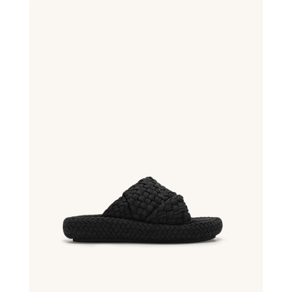 Jw Pei, User: testoutset@gmail.com Lilah Woven Platform Sandal - Black